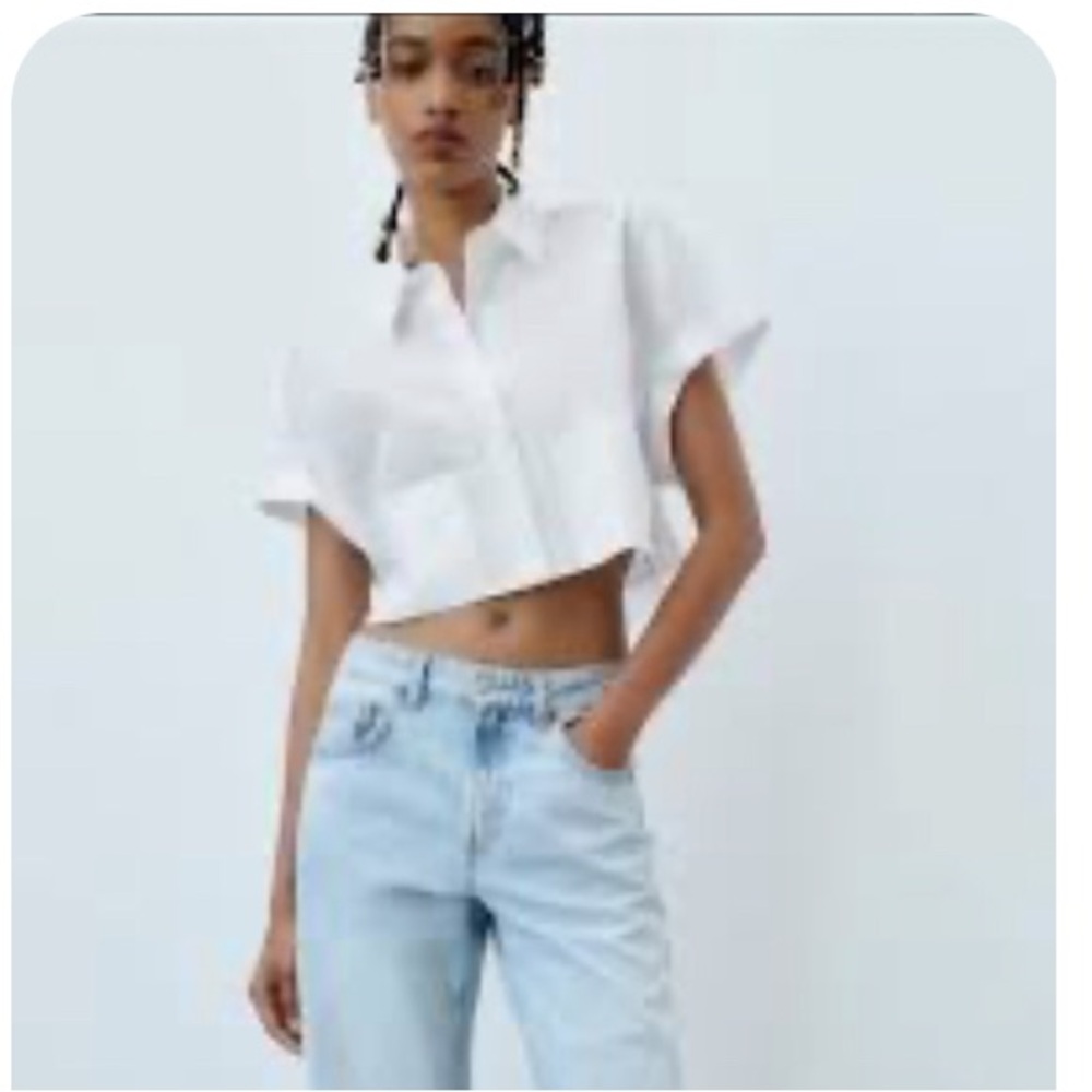 Like new cropped poplin shirt